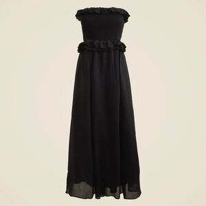J.Crew Ravenna smocked dress in ramie black